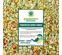 GardenersDream Premium Wild Bird Food | No Mess Garden Birds Feed Mix | Contains Berry Suet Pellets, Sunflower Hearts and Kibbled Peanuts | Enhanced Seed Mixture | High Energy Balanced Recipe (25KG)