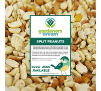 GardenersDream Split Peanuts | Premium Quality Fresh Feed | Garden Wild Bird Nut Food | Aflatoxin Free Mix | Protein Rich, High in Energy Mixture | Nutritious Vitamins and Essential Oils (1kg)