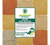 GardenersDream Suet Fat Blocks | Premium Garden Wild Bird Food | Enhanced Formula | Naturally Blended, High in Energy & Protein-Rich Feed | Full of Nutritious Fibre & Moisture (Mealworm, 5)