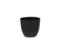 Gardenesque Recycled Plastic Plant Pot | Metallic Effect Decorative Plant Pot | 4 Drainage Holes | W30cm x H27.5cm | Lightweight Hammered Planter (Black, 1)