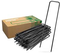 GardenGloss Garden Pegs Stakes Made of Steel Non-Galvanized (250pcs) - Strong Landscape Staples for Weed Control Membrane, Netting and Fence - Ground Stakes 6 Inch Length, 1 Inch Width, Ø 0.11 Inch