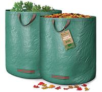 GardenGloss® Garden Waste Bags Heavy Duty with Handles (2pcs) - 272L High Capacity Garden Bag - UV Stable and Water Repellent - Reusable