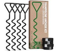 GardenGloss Ground Anchor Trampoline Set (4 Pieces) - 40cm Robust Ground Anchors for Trampolines - Screw-in Anchors for Secure Ground Fixing