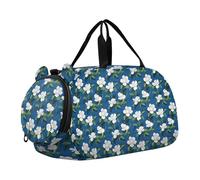 Gardenia Cloud White Blue Kids Duffel Bag with Shoes Compartment Lightweight Weekender Overnight Range Bag for Travel, Swimming, Dance, Ballet bolsas de viaje