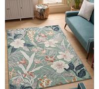 Gardenia Durable Indoor Outdoor Floral Textured Area Rug, Sage, 120x170cm
