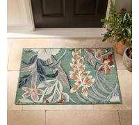 Gardenia Durable Indoor Outdoor Floral Textured Area Rug, Sage, 50x80cm