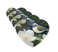 Gardenia Flowers Birds Car Air Freshener Cards for Women Men 4 Pack Cute Car Accessories Long Lasting Scent Car Diffuser Hanging Auto Aromatherapy Tablets Car Fresheners Gifts