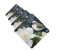 Gardenia Flowers Birds Car Air Freshener Cards for Women Men 4 Pack Cute Car Accessories Long Lasting Scent Car Diffuser Hanging Auto Aromatherapy Tablets Car Fresheners Gifts