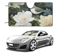 Gardenia Flowers Birds Car Windshield Sun Shade Keep Car Interior Cool 51"x28" Folding Front Window Sun Shade, Heat Shield for SUV, Truck, Blocks UV