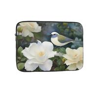 Gardenia Flowers Birds Laptop Case 12 inch, Shockproof Protective Computer Sleeve Cover Water Resistant Laptop Bag Carrying Tablet Cover Briefcase Handbags Gifts for Men Women