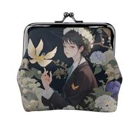 Gardenia Flowers Birds Print Change Purse Women's Coin Purse Small Pouches with Kiss Lock,for Coins Cards Small Items