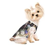 Gardenia Flowers Birds Print Lightweight Dog Vest, Cat Sleeveless Shirt, Breathable Mesh Design for Summer Walking and Play