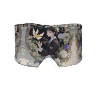 Gardenia Flowers Birds Printed Slumber Eye Shield, Reversible Sleep Gear, Light Blocking Headwrap, for Travel Comfort