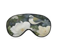 Gardenia Flowers Birds Sleeping Mask, Light Blocking Eye Mask, Comfortable and Soft, Eye Cover with Elastic Band, Suitable for Men and Women, Suitable for Travel/Sleeping