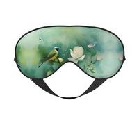 Gardenia Flowers Birds Soft Eye Mask Comfortable Sleep Mask with Adjustable Strap Breathable Fabric for Home Travel Camping & More