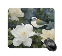 Gardenia Flowers Birds Square Mouse Pad Portable Computer Mousepad with Non-Slip Rubber Base 25 * 30cm Ultra-Thin Gaming Mouse Mat for Computer Laptop Office Desk Accessories