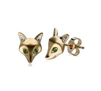 Gardenia Tsavorite Fox Earrings