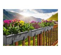 Gardenico Self-Watering Planter For Balconies 60cm - Stone Grey - Triple Pack