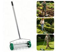 Gardening Aerator Grass Roller 3 Level Adjustable Telescopic Handle