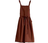 Gardening Apron for Women Cross Back Aprons for Women Pinafore Apron Women Cotton Linen Cross Back Apron with Pockets for Gardening Works Pinafore Dress Vintage Aprons for Women Crossback Apron Women