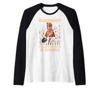 Gardening Because Murder is Wrong Funny Retro Design Raglan Baseball Tee