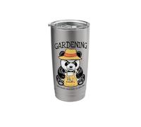 Gardening Because Murder is Wrong Plant Lover Evil Panda Stainless Steel Insulated Tumbler