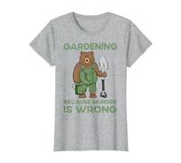 Gardening Because Murder is Wrong T-Shirt, Women, Heather Grey, X-Small