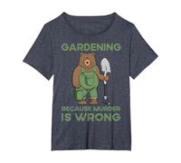 Gardening Because Murder is Wrong T-Shirt, Women's Plus, Heather Blue, 4X