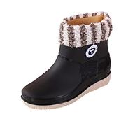Gardening Boots for Men Fashionable Women Rain Boots Rain Shoes Warm Shoes (Black, 5)