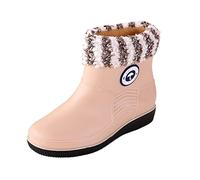 Gardening Boots for Men Fashionable Women Rain Boots Rain Shoes Warm Shoes (D, 5)
