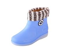 Gardening Boots for Men Fashionable Women Rain Boots Rain Shoes Warm Shoes (E, 6)