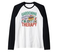 Gardening Cheaper Therapy Funny Gnome Plants Raglan Baseball Tee