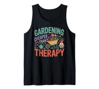 Gardening Cheaper Therapy Funny Gnome Plants Tank Top