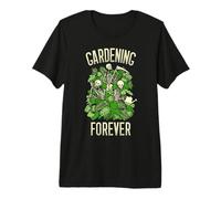 Gardening Forever Funny Plant Lover Skeleton Goth Gardener Premium T-Shirt