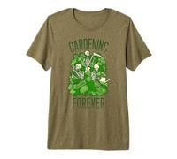 Gardening Forever Funny Plant Lover Skeleton Goth Gardener Premium T-Shirt