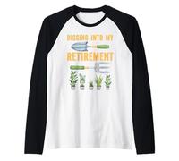 Gardening Gardener Retired Digging Into My Retirement Raglan Baseball Tee