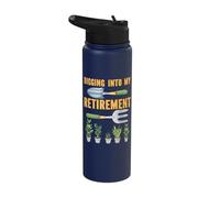 Gardening Gardener Retired Digging Into My Retirement Stainless Steel Insulated Water Bottle