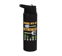 Gardening Gardener Retired Digging Into My Retirement Stainless Steel Insulated Water Bottle