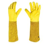 Gardening Gloves 1 Pair Long Thorn Proof Rose Pruning Gloves Breathable Leather Garden Labor Protection Elbow(XL)