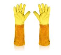 Gardening Gloves Gardening Gifts for Women/Men,Thorn Proof Cowhide Leather Rose,Thorn Proof Gauntlet,Long Gloves Leather Gauntlet Gloves,Heavy Duty Garden Gloves Thick Palm