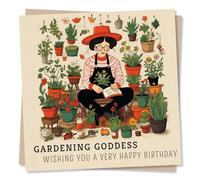 Gardening Goddess Birthday Card for Women, Gardening Lovers - Wishing You A Very Happy Birthday - Made in UK