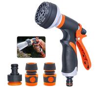 Gardening Hose Spray Gun Set, 8 Adjustable Patterns Garden Hose Nozzle, High Pressure Water Gun for Watering Garden Plants Or Lawns, Car Washing and Pet Bathing
