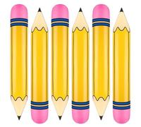 Gardening Inflatable Pencil, PVC Pencil Balloons 26.7" Yellow Giant Pencil, 6Pcs Back to School Inflatable Graduation Party Decoration for School Photo Prop Classroom Prizes Favor