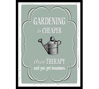 Gardening is cheaper than therapy Funny RETRO METAL TIN WALL PLAQUE SIGN NOVELTY GIFT Home bar kitchen shed man cave (150MM X 200MM 8" x 6")