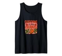 Gardening is My Therapy Colorful Plant and Flower Art Tank Top