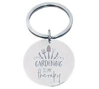 Gardening Is My Therapy Contrast Print Disc Keyring Keychain