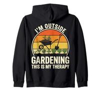 Gardening Is My Therapy Statement Design Zip Hoodie