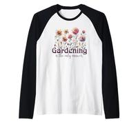 Gardening is The Only Answer with Watercolor Flowers Raglan Baseball Tee