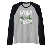Gardening It Begann As A Harmless Hobby Garden Plant Lover Raglan Baseball Tee