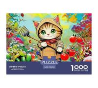 Gardening Kitten Jigsaw Puzzles Puzzle for Adults Kids. 1000 Piece Vegetable Patch Snow Whimsical Challenge Toy Educational Games Home Decoration for Educational Games Gifts 70x50cm/1000pcs